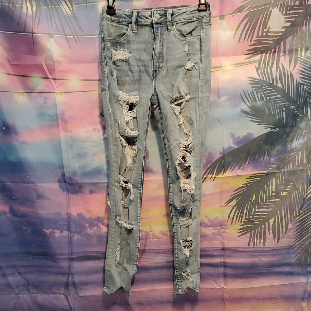 American Eagle  Distressed Light Blue Women's Jeans.